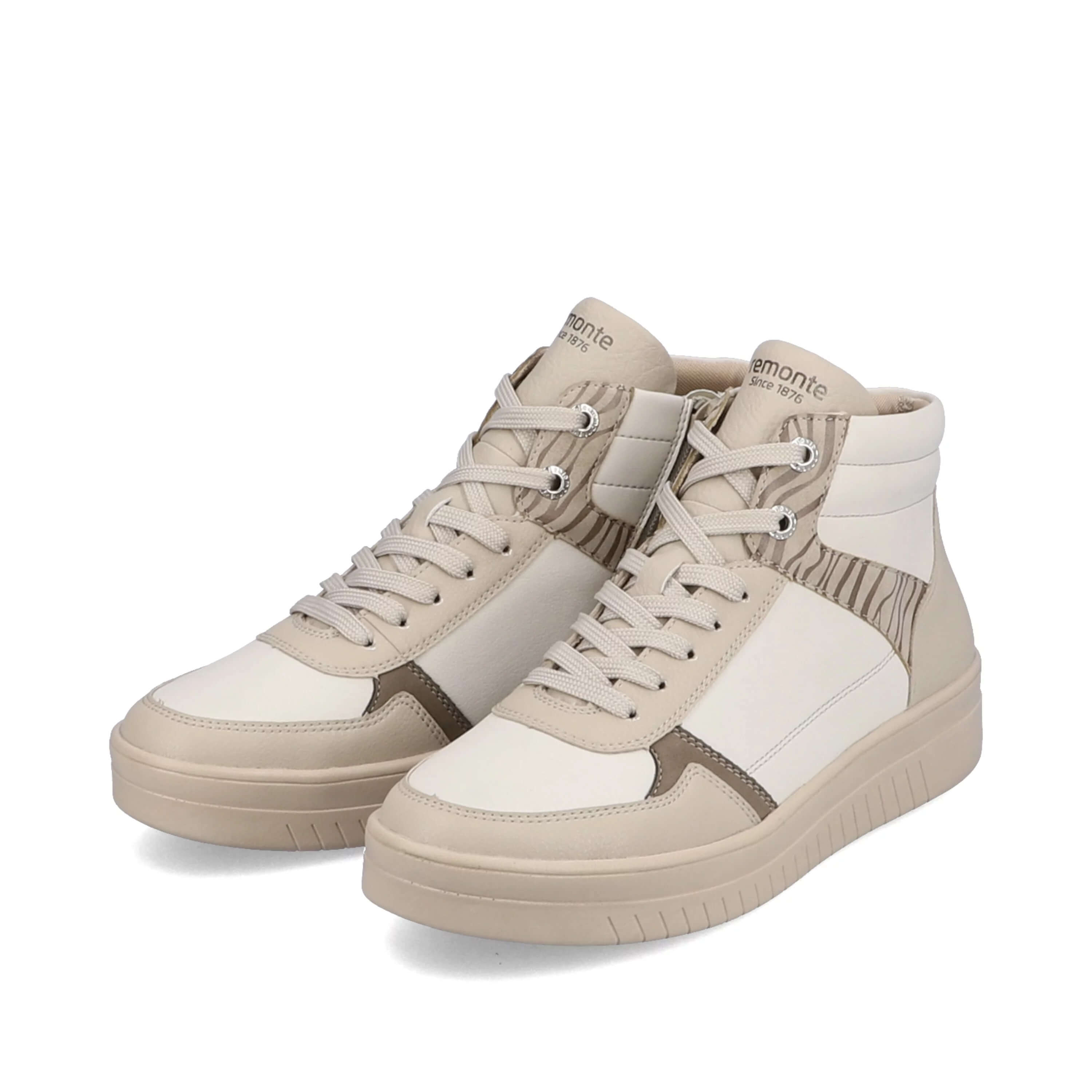 Remonte D0J71-80 Ανατομικό Δερμάτινο Μποτάκι Sneaker Μπεζ φωτογραφία